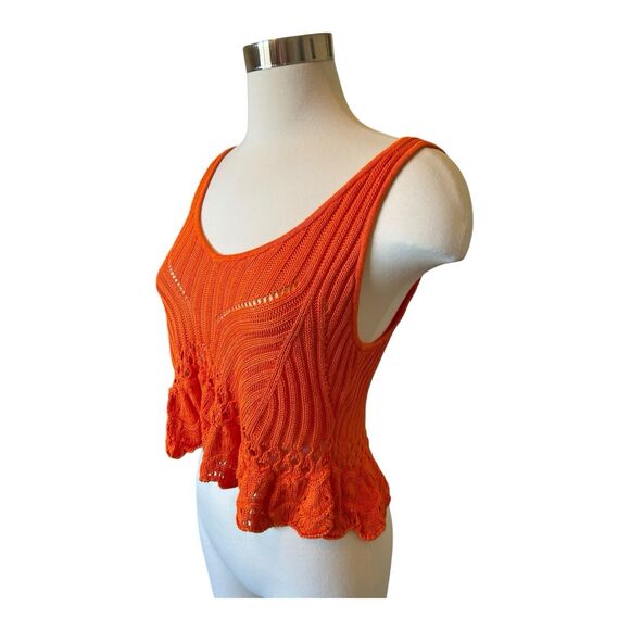 N2 Beach Riot Leigh Crochet Top Coverup Sunshine Haze Orange Sz L NWT - Picture 5 of 9